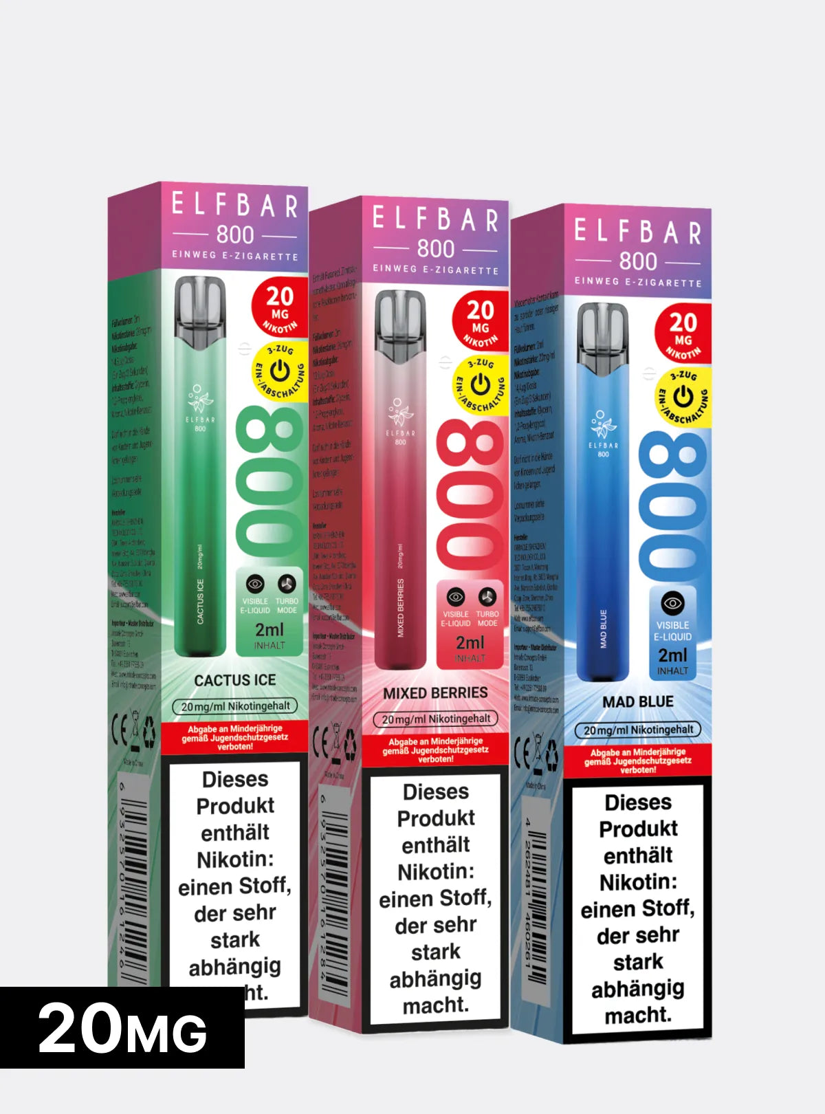 ELFBAR 800 ver. Sorten 20 mg